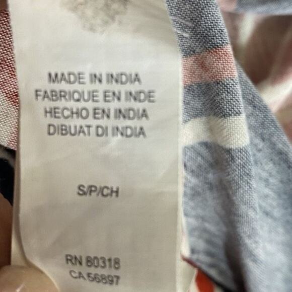 187. Lucky Brand Strapless Maxi Dress - Small - Navy Blue/Orange - Boho Chic - Picture 7 of 12